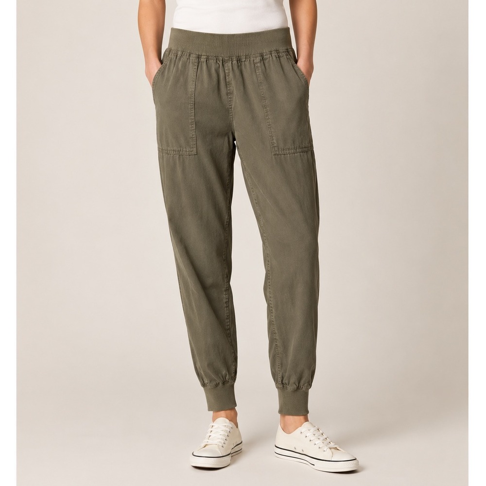 Faherty Arlie Day Pants Green Linen Tencel Joggers XL Costal Boho Minimalist